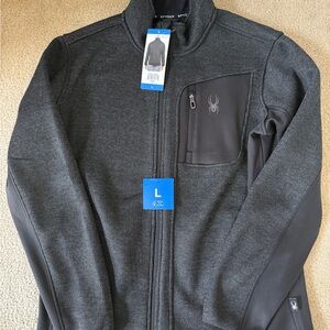 NEW Spyder Men's Black Jacket Full Zip Large (L) NWT